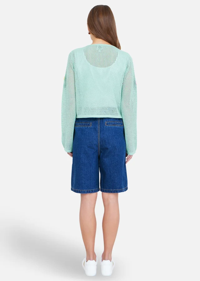 Yumi Blue Denim Wide Leg Shorts
