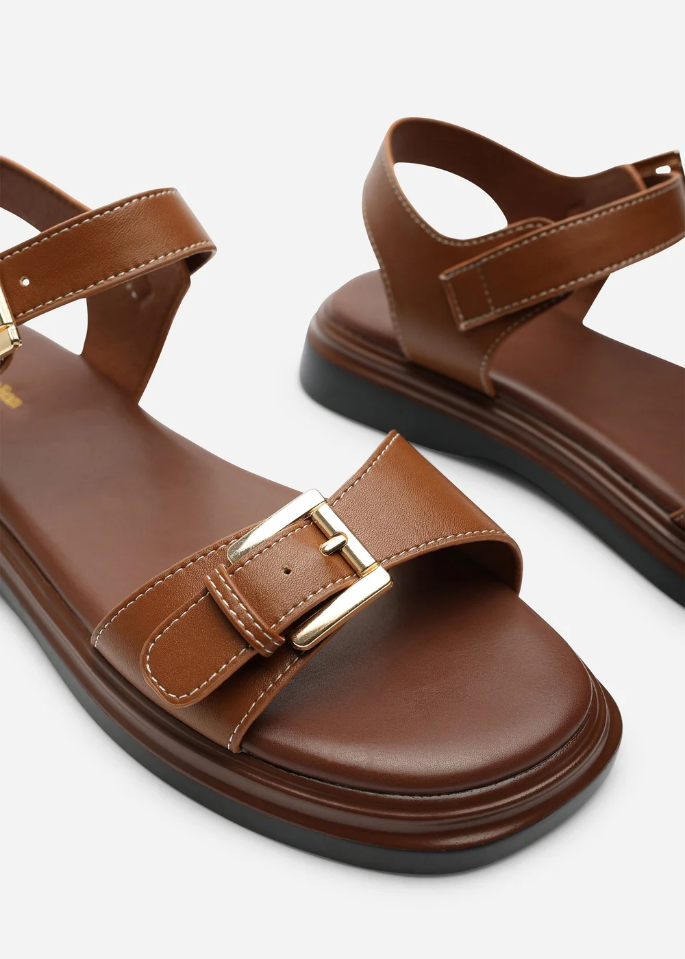 Where's That From Circa Tan Flatform Double Buckle Sandal - 4 Image 6