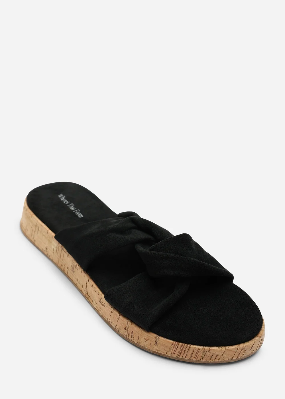 Where's That From Black Bowite Knotted Open Toe Low Wedge Sandal - 4 Image 3