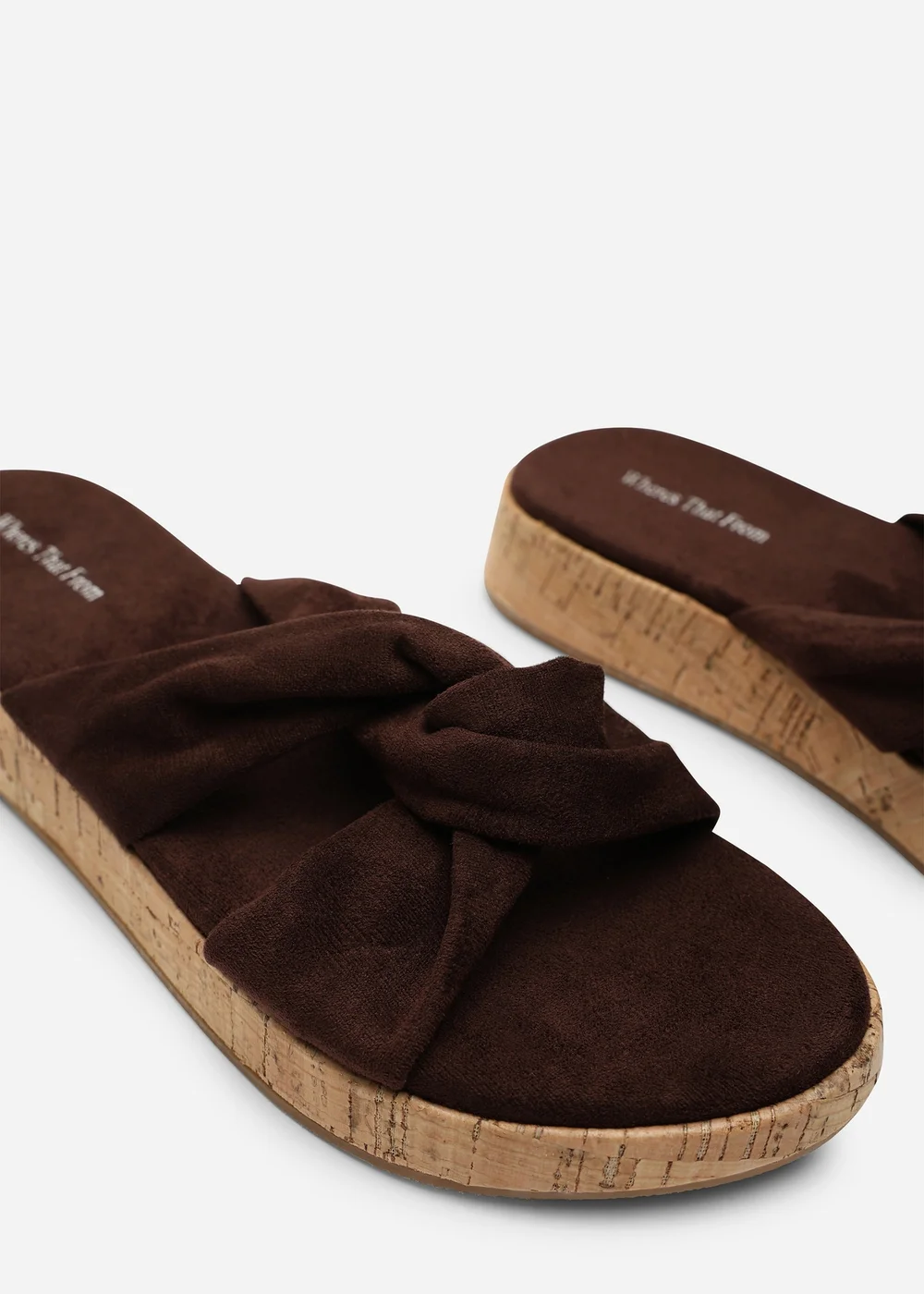 Where's That From Brown Bowite Knotted Open Toe Low Wedge Sandal - 4 Image 5