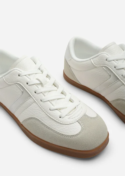 Where's That From Ensley White Silver Low Profile Panel Detailed Trainer - 8 Image 5