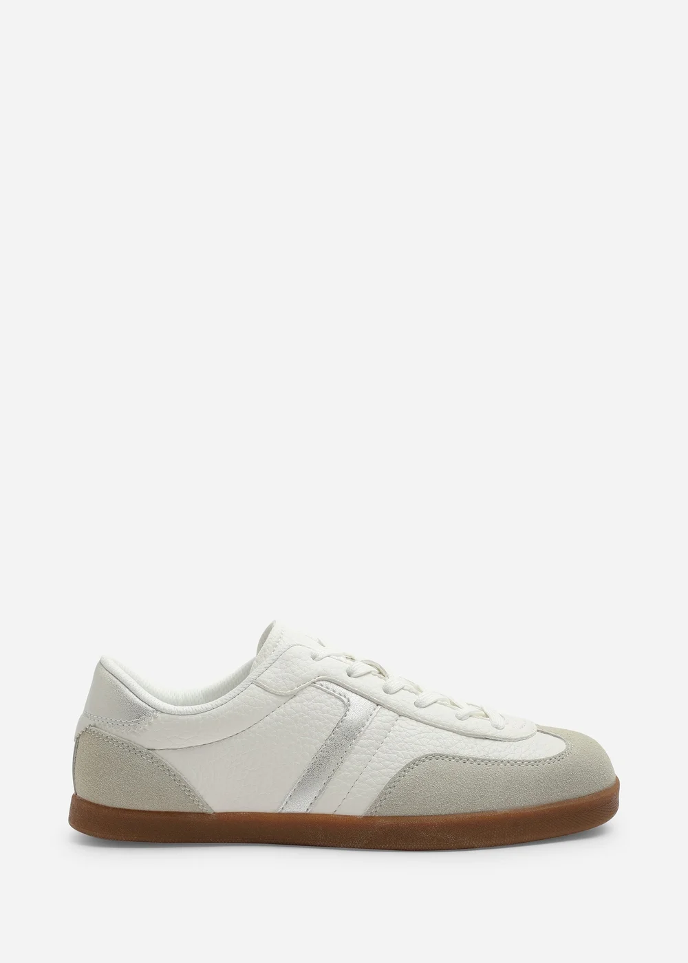 Where's That From Ensley White Silver Low Profile Panel Detailed Trainer - 8 Image 1