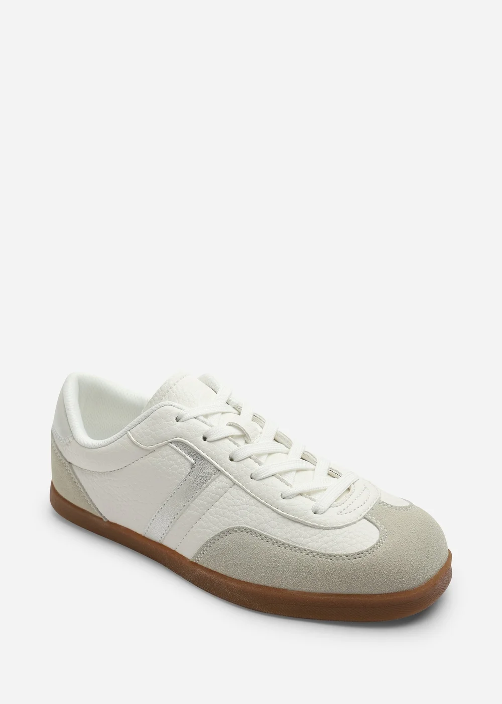 Where's That From Ensley White Silver Low Profile Panel Detailed Trainer - 8 Image 3