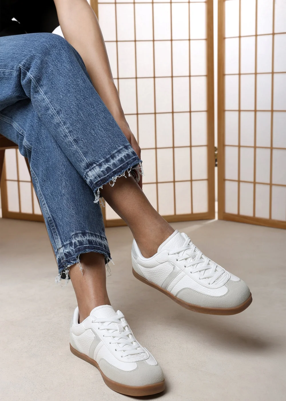 Where's That From Ensley White Silver Low Profile Panel Detailed Trainer - 8 Image 6