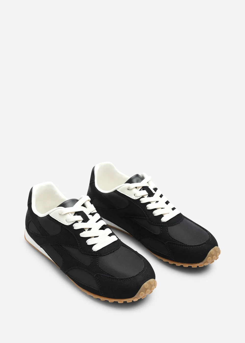 Where's That From Marleigh Black Faux Suede Retro Runner Trainer - 4 Image 4