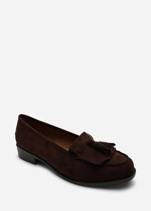 Where's That From Brown Avani Flatform Slip On Loafers Shoes With Tassel - 4 Image 3