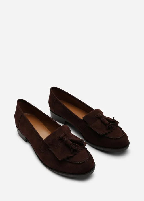 Where's That From Brown Avani Flatform Slip On Loafers Shoes With Tassel - 4 Image 4