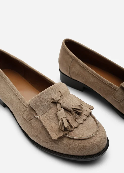 Where's That From Camel Avani Flatform Slip On Loafers Shoes With Tassel - 4 Image 5