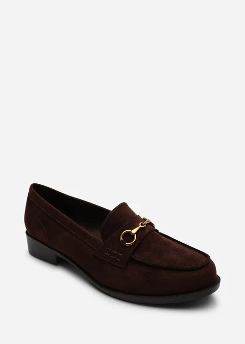 Where's That From Brown Maelynn Round Toe Single Metal Bar Loafers - 6 Image 3