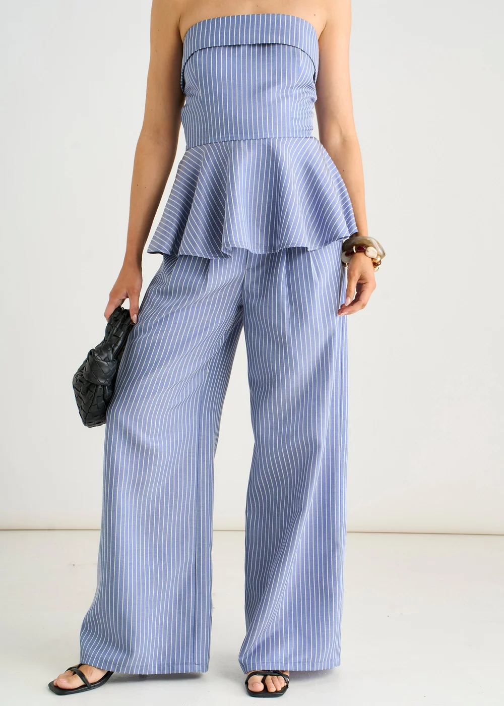 Gini London Blue Wide Leg Pleat Front Formal Trousers - 10 Image 3