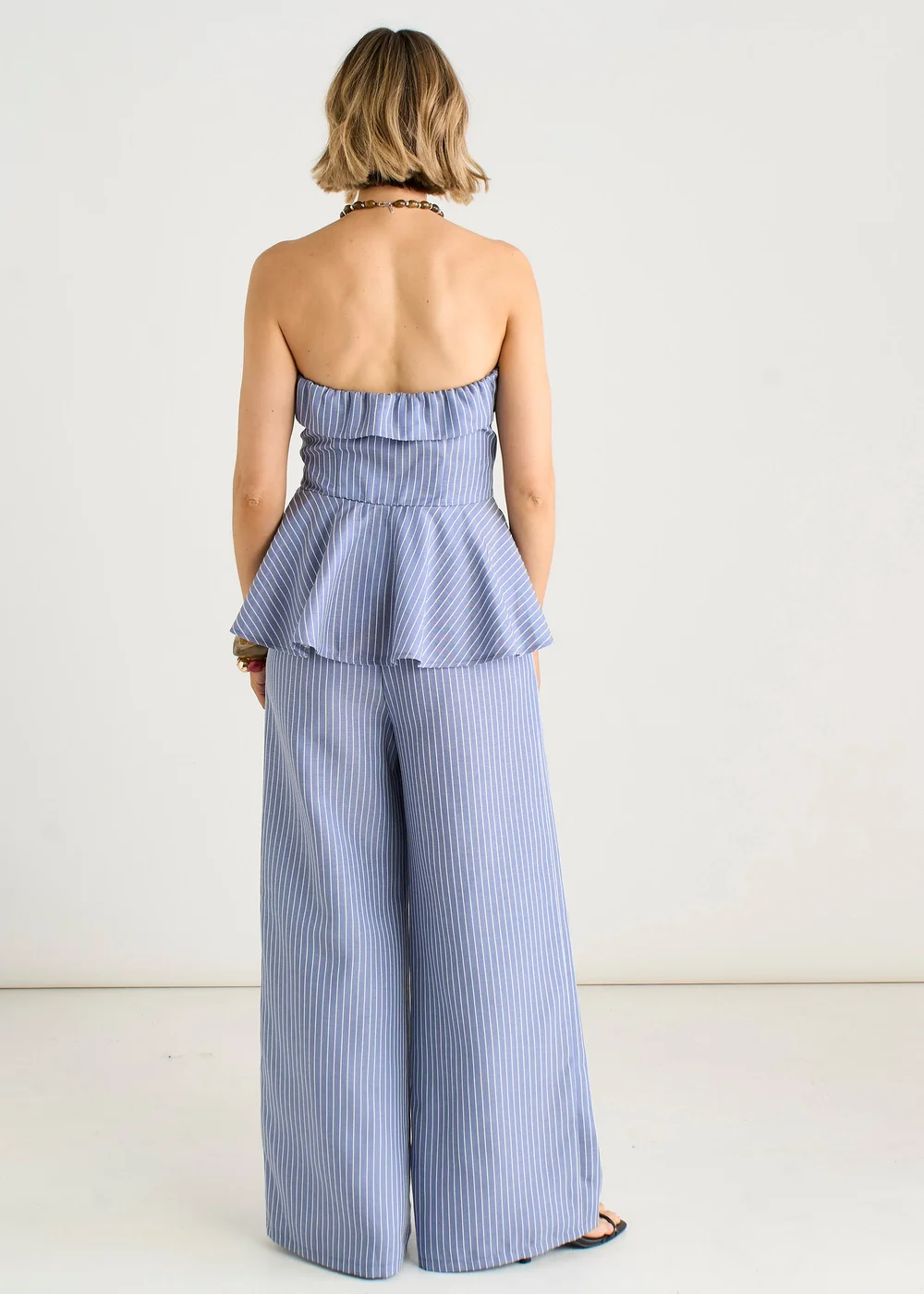 Gini London Blue Wide Leg Pleat Front Formal Trousers - 10 Image 2