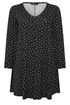 Yours Curve Black Polka Dot Pleat Front Dress - 16 Image 5