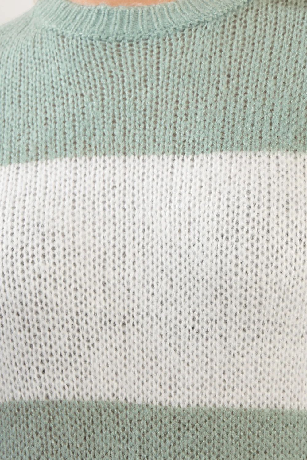 Yours Curve Green Striped Knitted Jumper - 30 Image 4