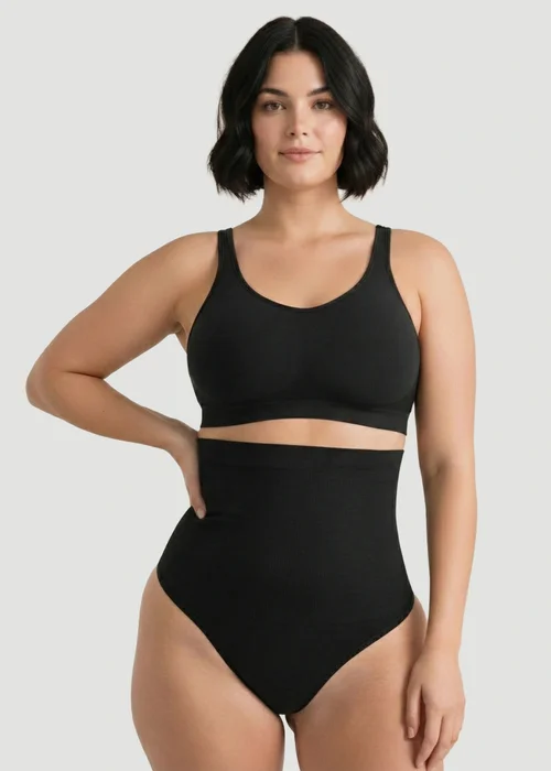 Conturve Black High Waisted Shaping Thong - M/L Image 3