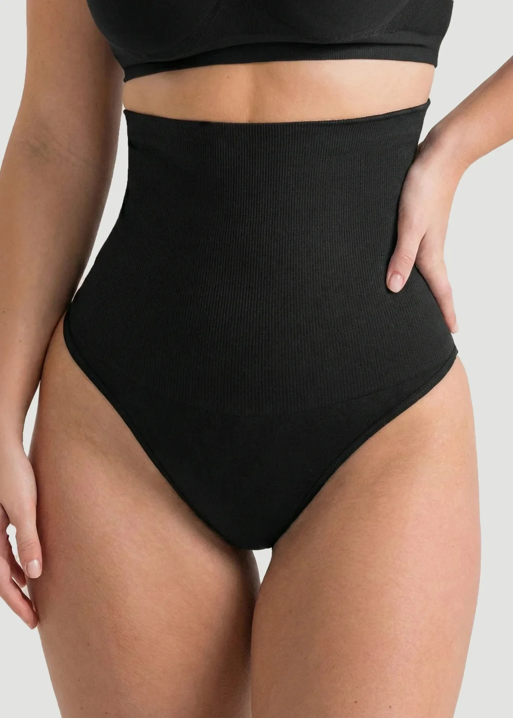 Conturve Black High Waisted Shaping Thong - M/L Image 1