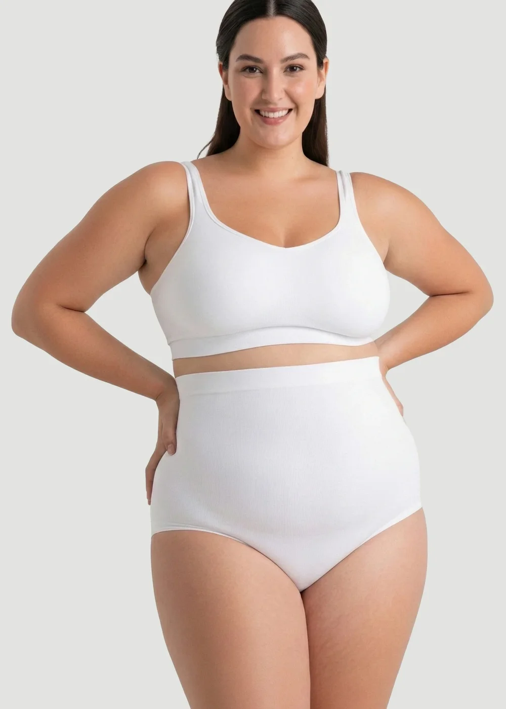 Conturve White High Waisted Shaping Panty - 4XL Image 1