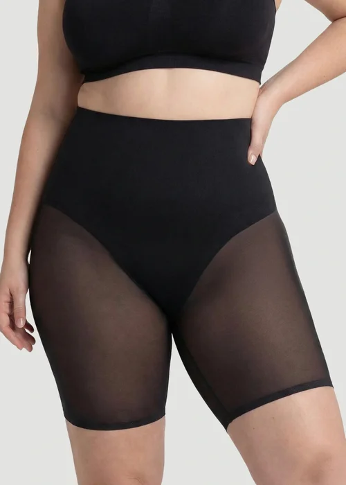 Conturve Black High Waisted Mesh Shaping Shorts - 2XL Image 2