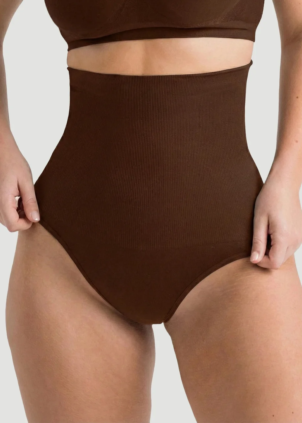 Conturve Brown High Waisted Shaping Thong - XL-2XL Image 1