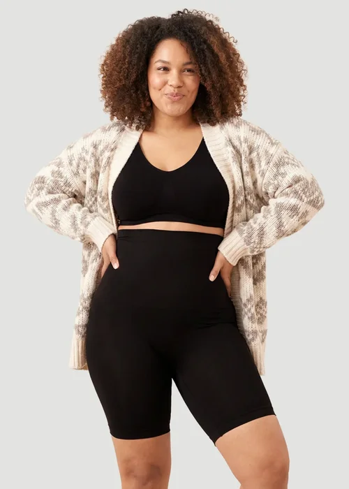 Conturve Black High Waisted Shaping Shorts - 3XL Image 4