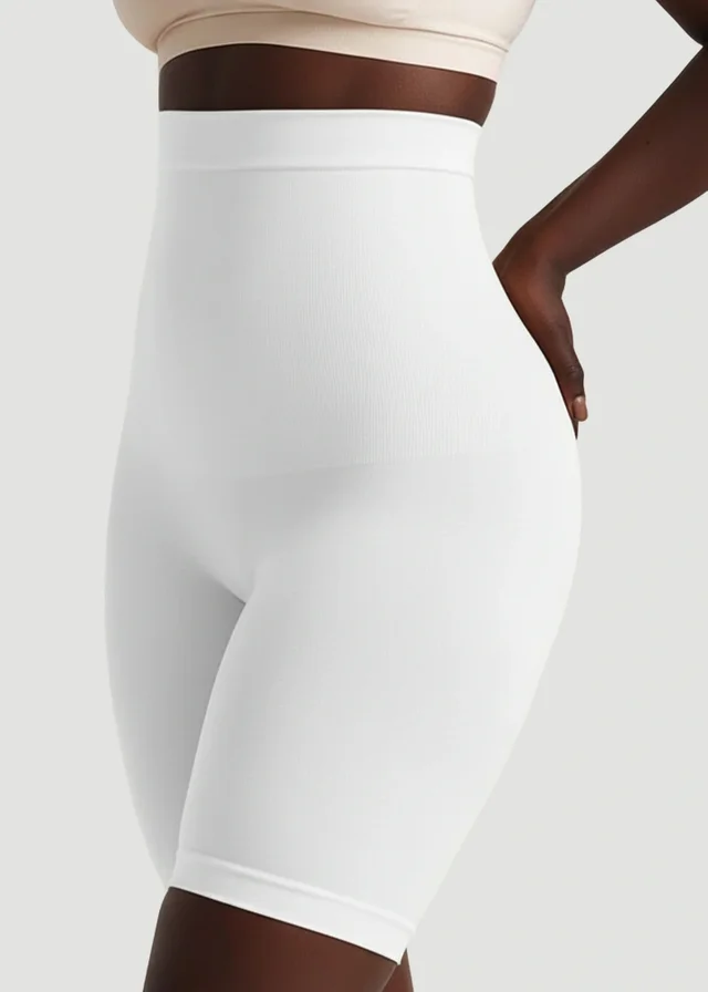 Conturve White High Waisted Shaping Shorts