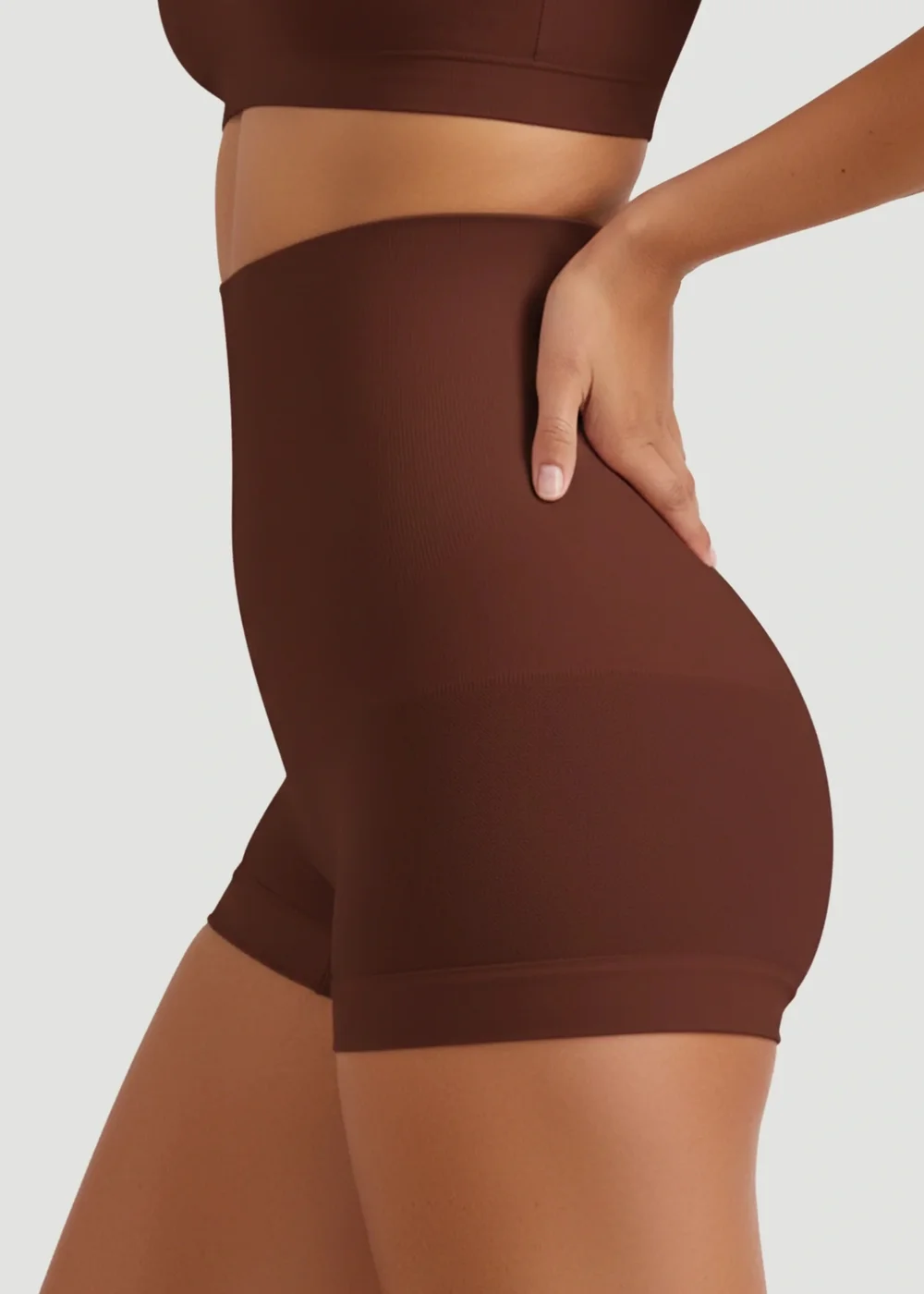 Conturve Brown High Waisted Shaping BoyShort - S Image 3
