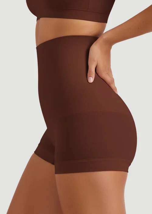 Conturve Brown High Waisted Shaping BoyShort - S Image 3
