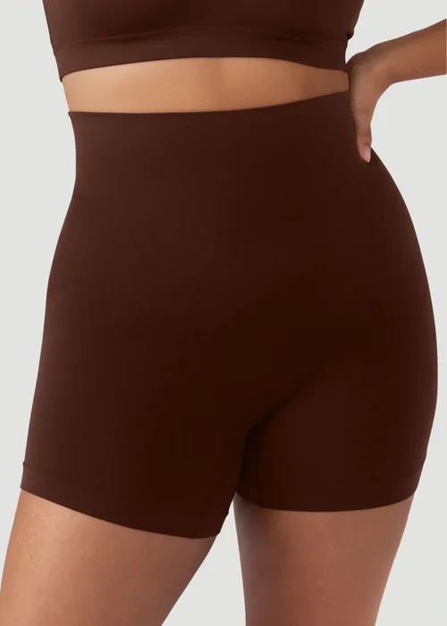 Conturve Brown High Waisted Shaping BoyShort - S Image 1