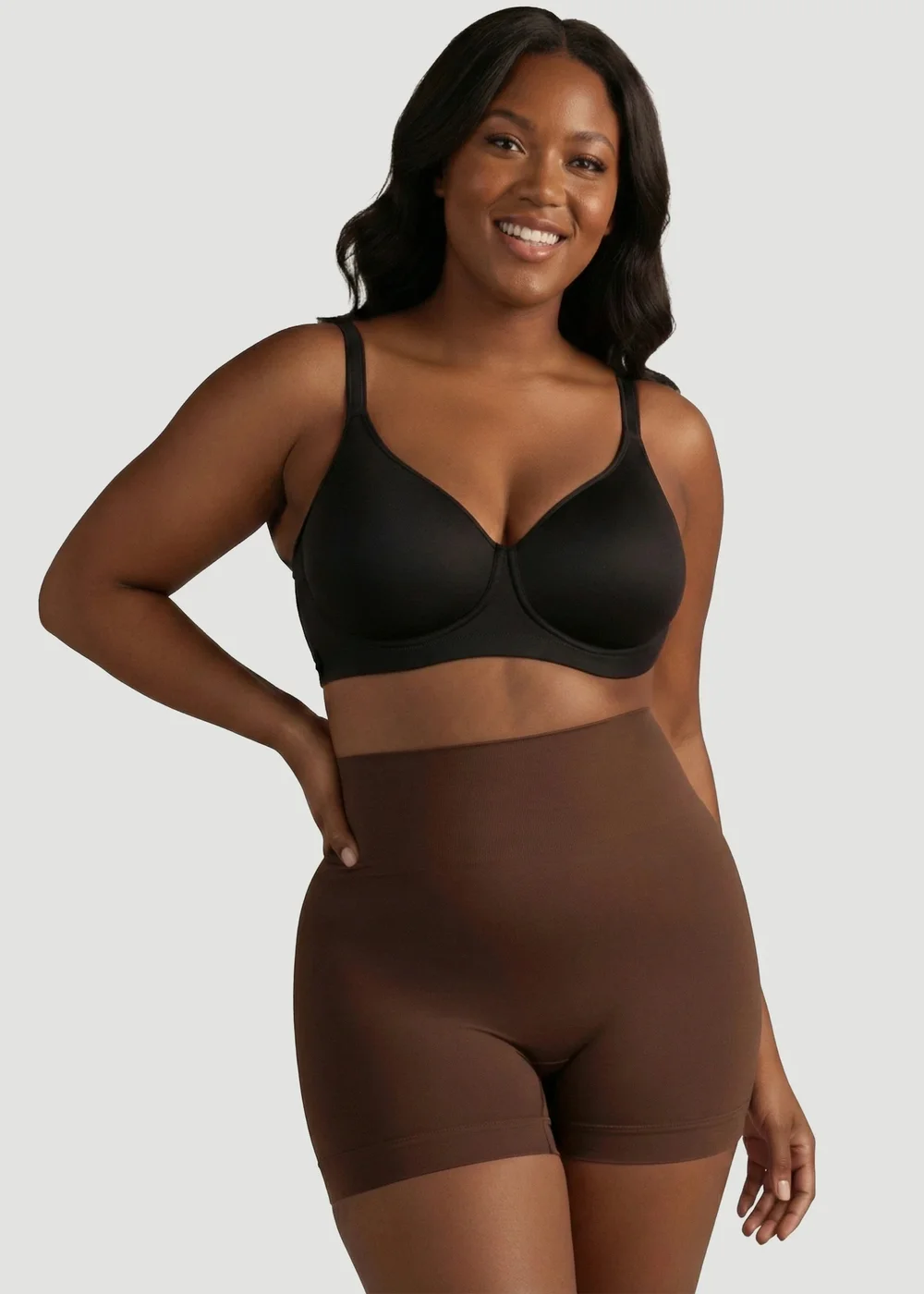 Conturve Brown High Waisted Shaping BoyShort - S Image 2
