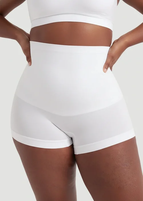 Conturve White High Waisted Shaping BoyShort - 3XL Image 1