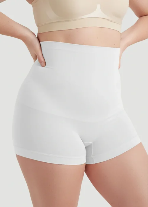 Conturve White High Waisted Shaping BoyShort - 3XL Image 2