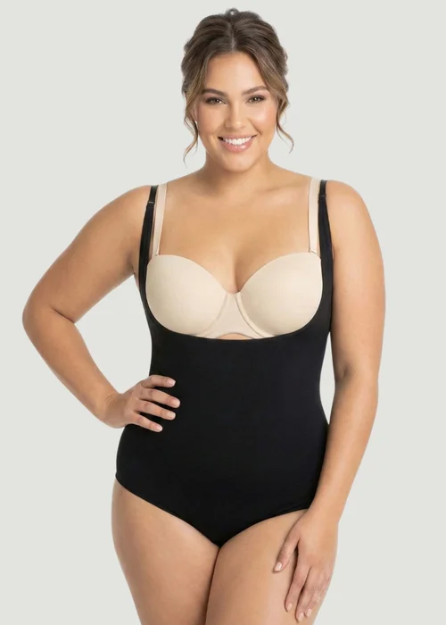 Conturve Black Open Bust Bodysuit Shaping Panty - S Image 2