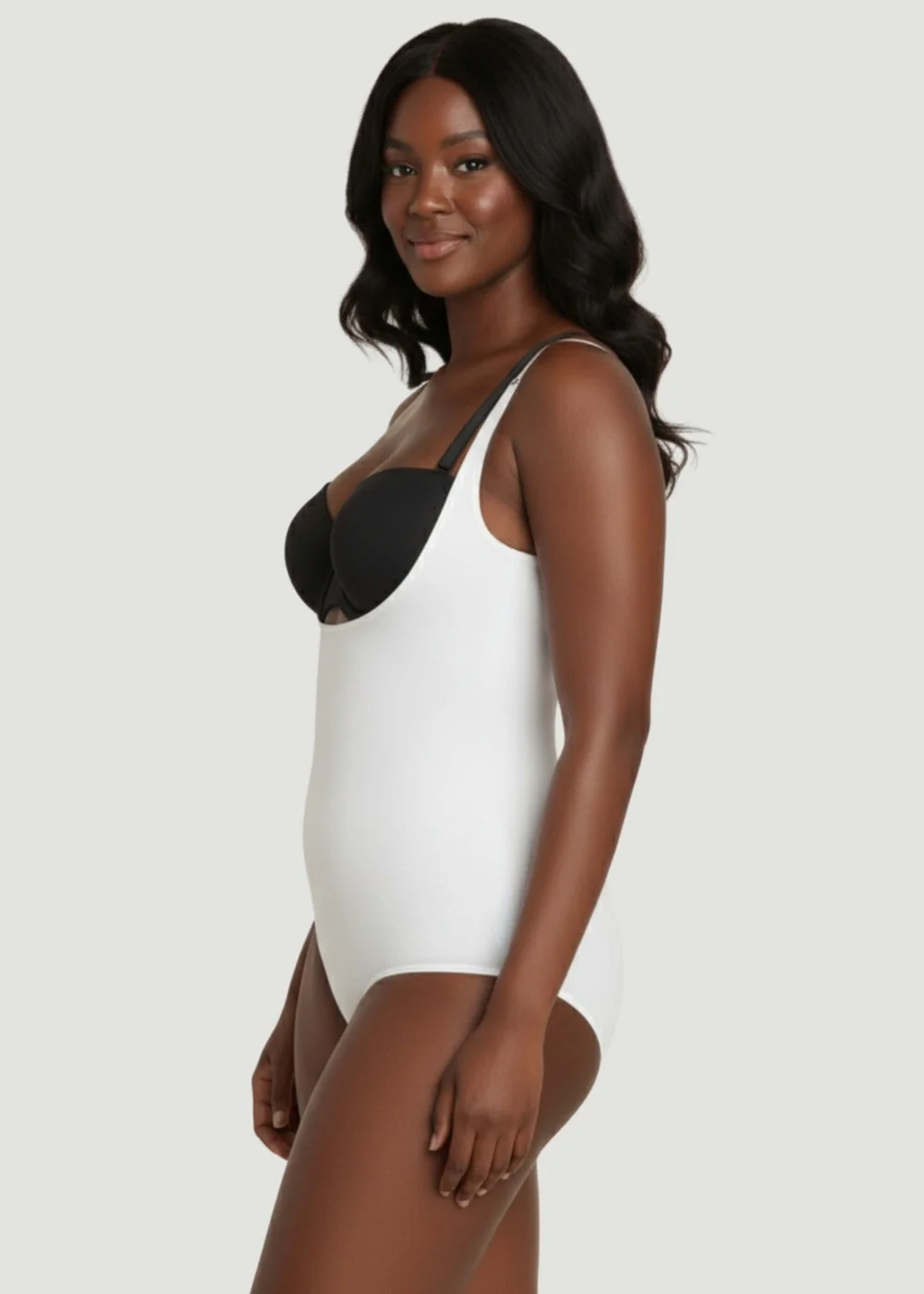 Conturve White Open Bust Bodysuit Shaping Panty - 3XL Image 3