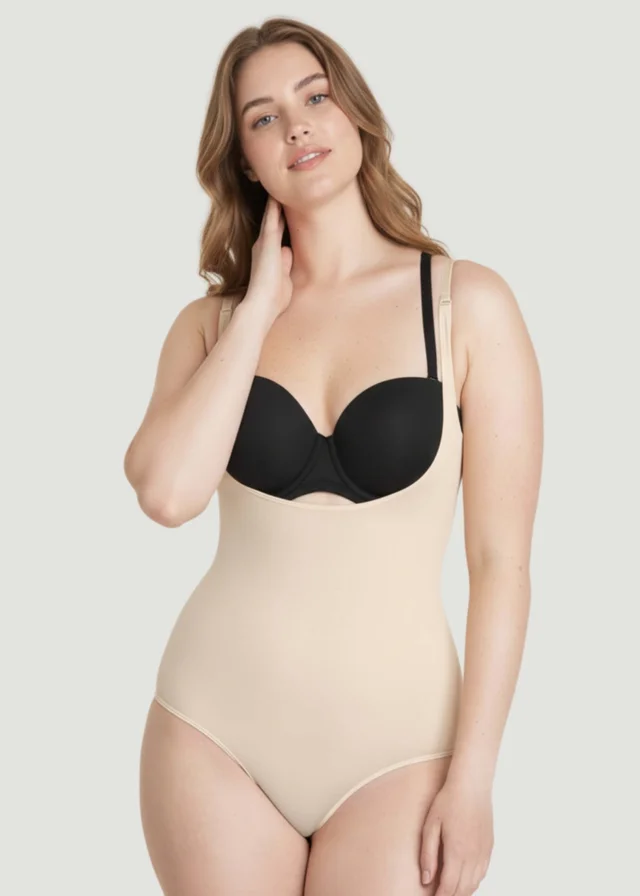 Conturve Beige Open Bust Bodysuit Shaping Panty