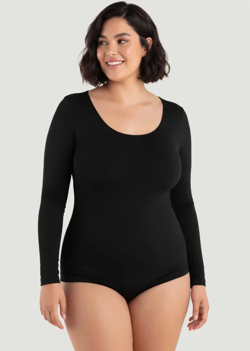 Conturve Black Long-Sleeve Shaping Smoothing Top - S Image 1