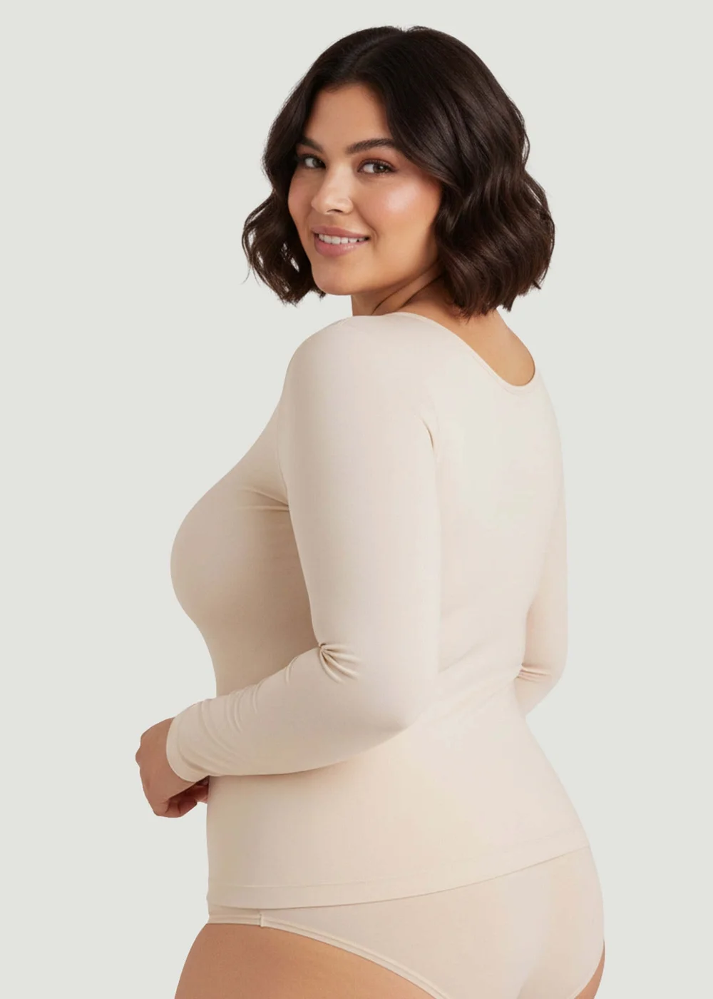 Conturve Beige Long-Sleeve Shaping Smoothing Top - XL Image 2