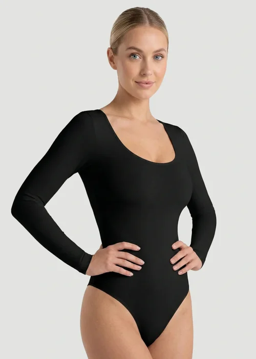 Public Desire Black Long-Sleeve Seamless Sculpt Shapewear Bodysuit - S Image 2