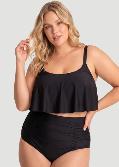 Conturve Black Ruffled Bikini Top - 4XL Image 1