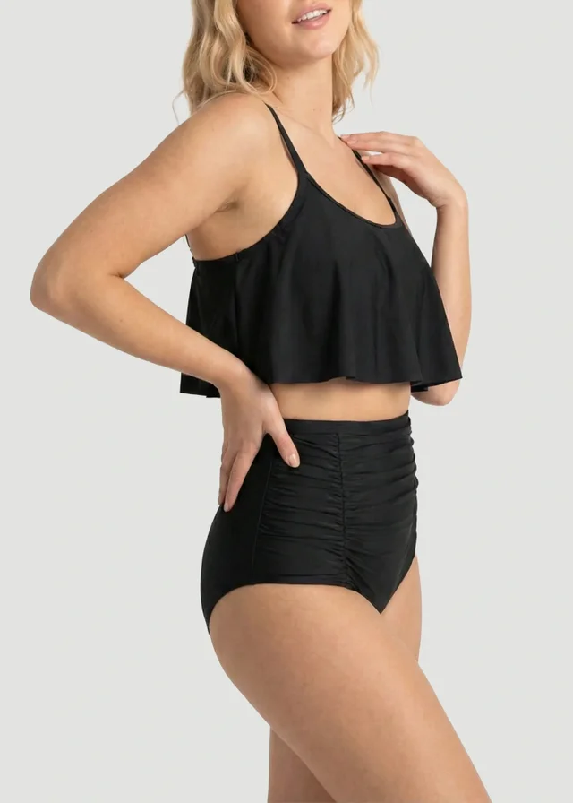 Conturve Black Ruffled Bikini Top