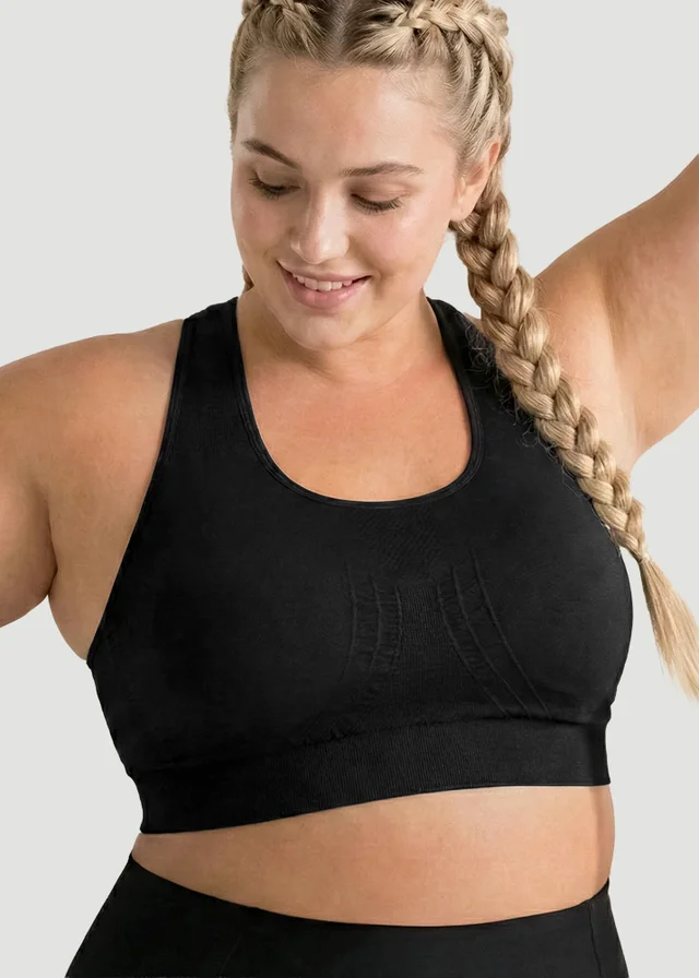 Conturve Black Seamless Racerback Sports Bra