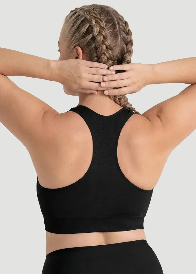 Conturve Black Seamless Racerback Sports Bra
