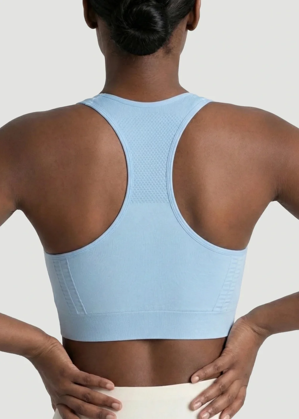 Conturve Pale Blue Seamless Racerback Sports Bra - 3XL Image 3