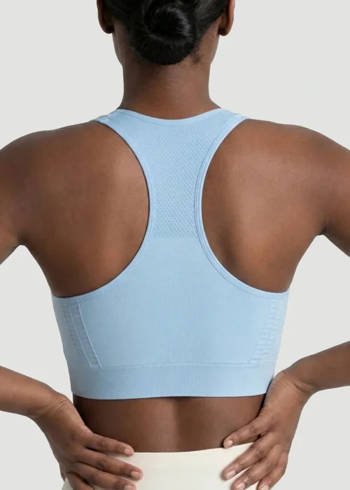 Conturve Pale Blue Seamless Racerback Sports Bra - 3XL Image 3