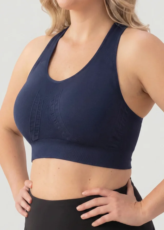 Conturve Navy Seamless Racerback Sports Bra