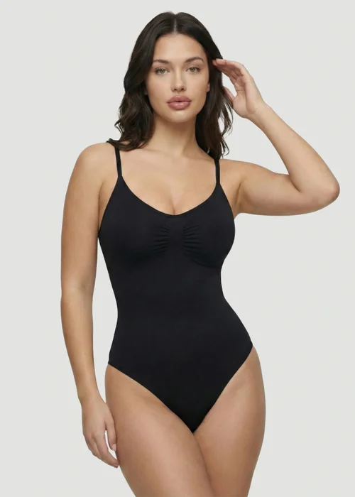 Conturve Black Seamless Sculpt Thong Shapewear Bodysuit - 3XL Image 2
