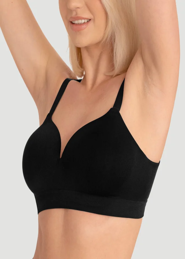 Conturve Black Ultimate Comfy Wireless Support Bra