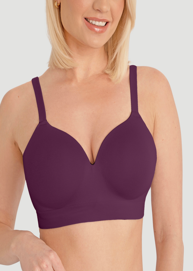 Conturve Plum Ultimate Comfy Wireless Support Bra