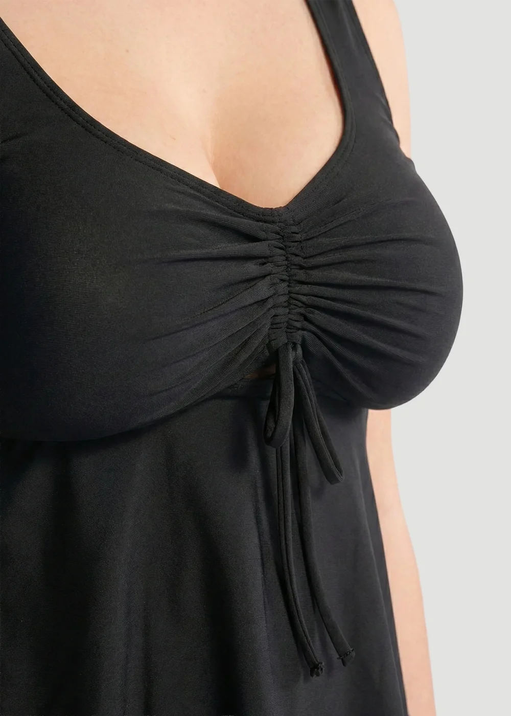 Conturve Black Wireless Tie-Front Tankini - 4XL Image 4