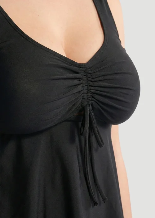 Conturve Black Wireless Tie-Front Tankini - 4XL Image 4