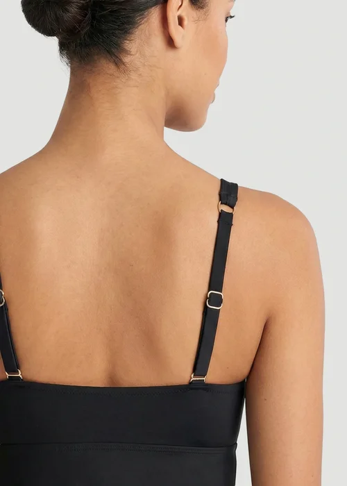 Conturve Black Wireless Tie-Front Tankini - 4XL Image 5