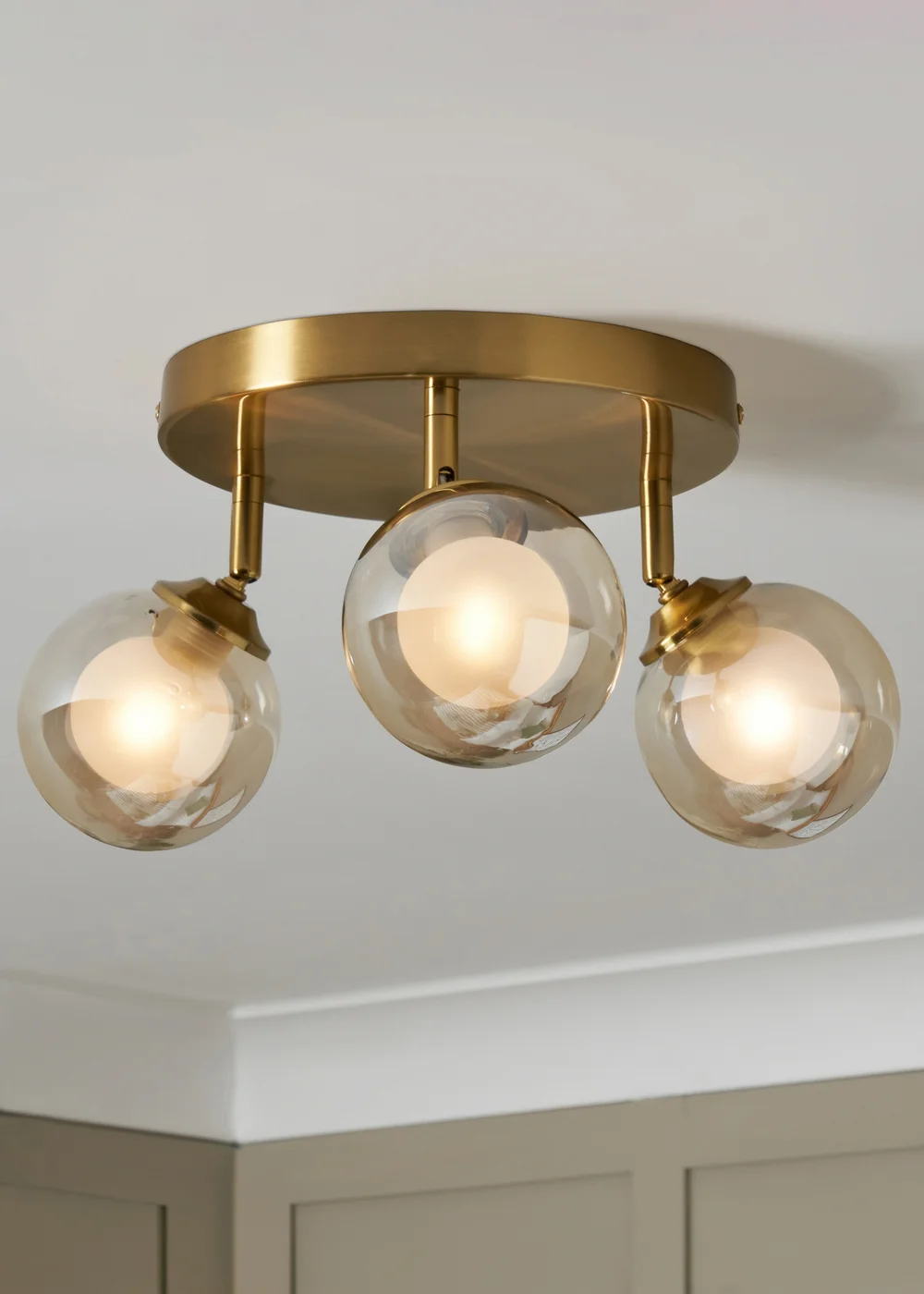 BHS Satin Brass Vanity 3 Light Spotlight - One Size Image 2